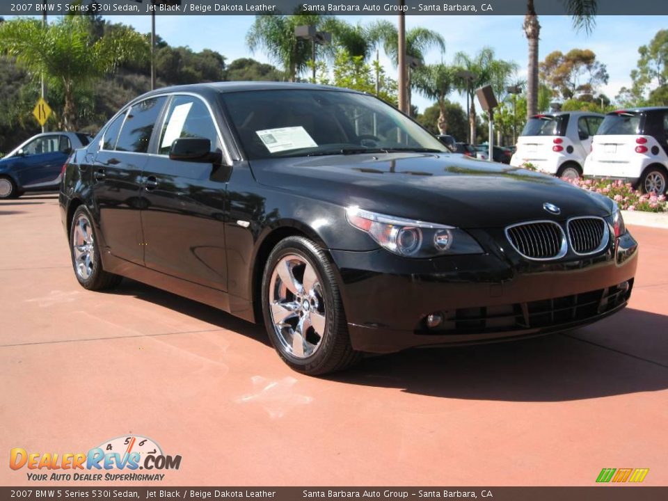 2007 BMW 5 Series 530i Sedan Jet Black / Beige Dakota Leather Photo #3