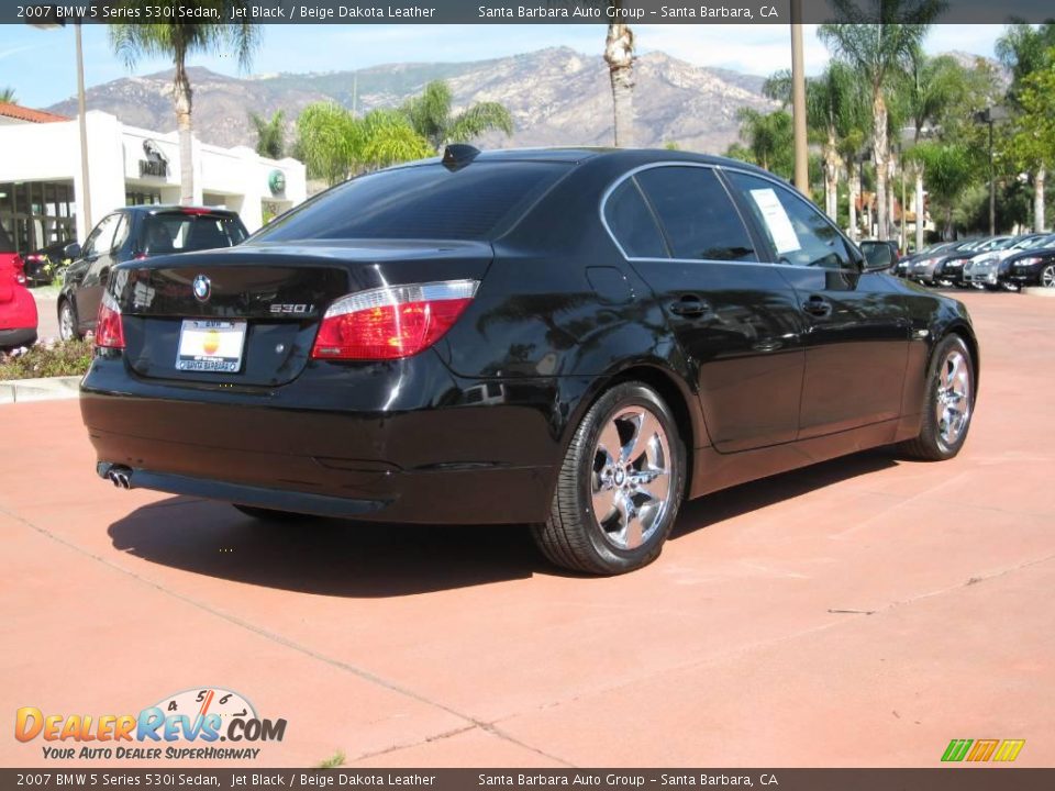 2007 BMW 5 Series 530i Sedan Jet Black / Beige Dakota Leather Photo #4