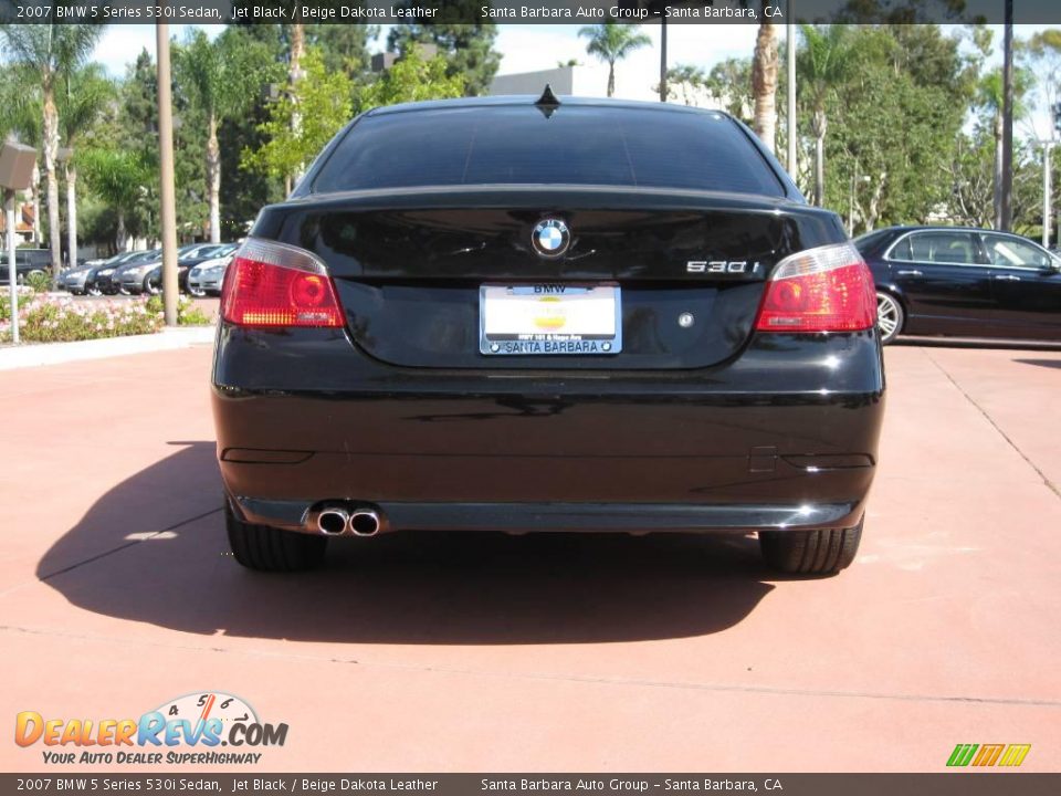 2007 BMW 5 Series 530i Sedan Jet Black / Beige Dakota Leather Photo #5