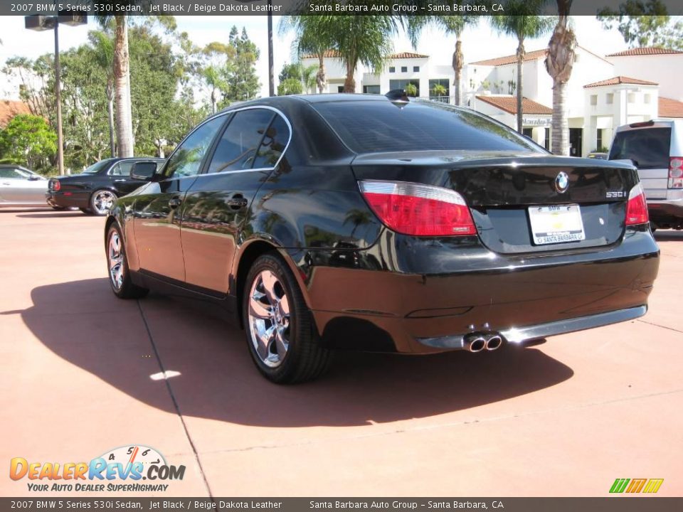 2007 BMW 5 Series 530i Sedan Jet Black / Beige Dakota Leather Photo #6