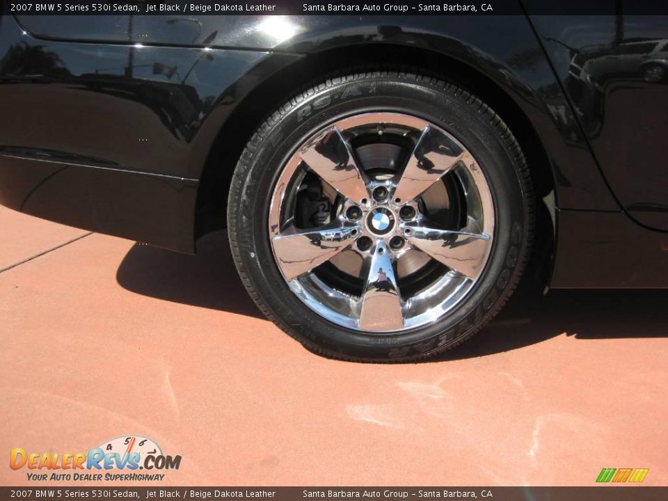 2007 BMW 5 Series 530i Sedan Jet Black / Beige Dakota Leather Photo #10