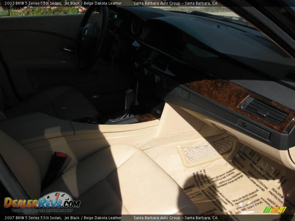 2007 BMW 5 Series 530i Sedan Jet Black / Beige Dakota Leather Photo #14