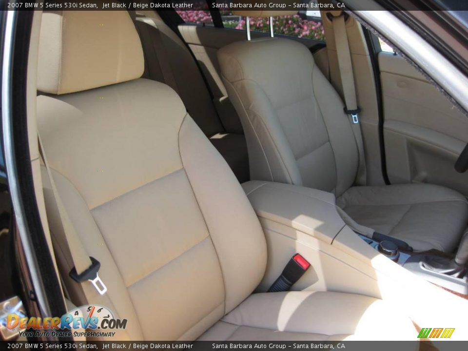 2007 BMW 5 Series 530i Sedan Jet Black / Beige Dakota Leather Photo #15