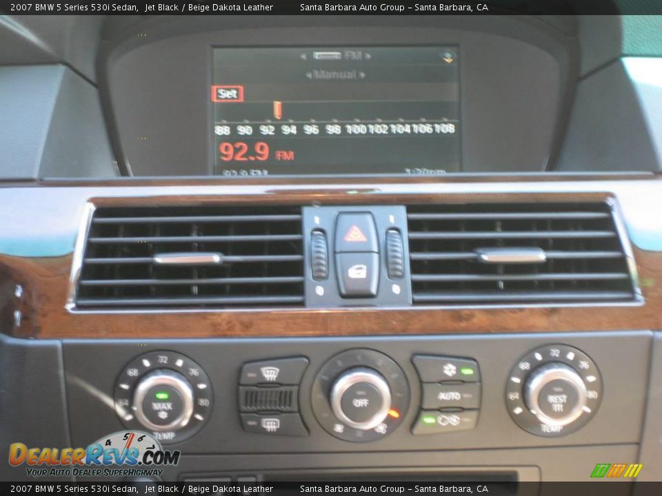 2007 BMW 5 Series 530i Sedan Jet Black / Beige Dakota Leather Photo #19