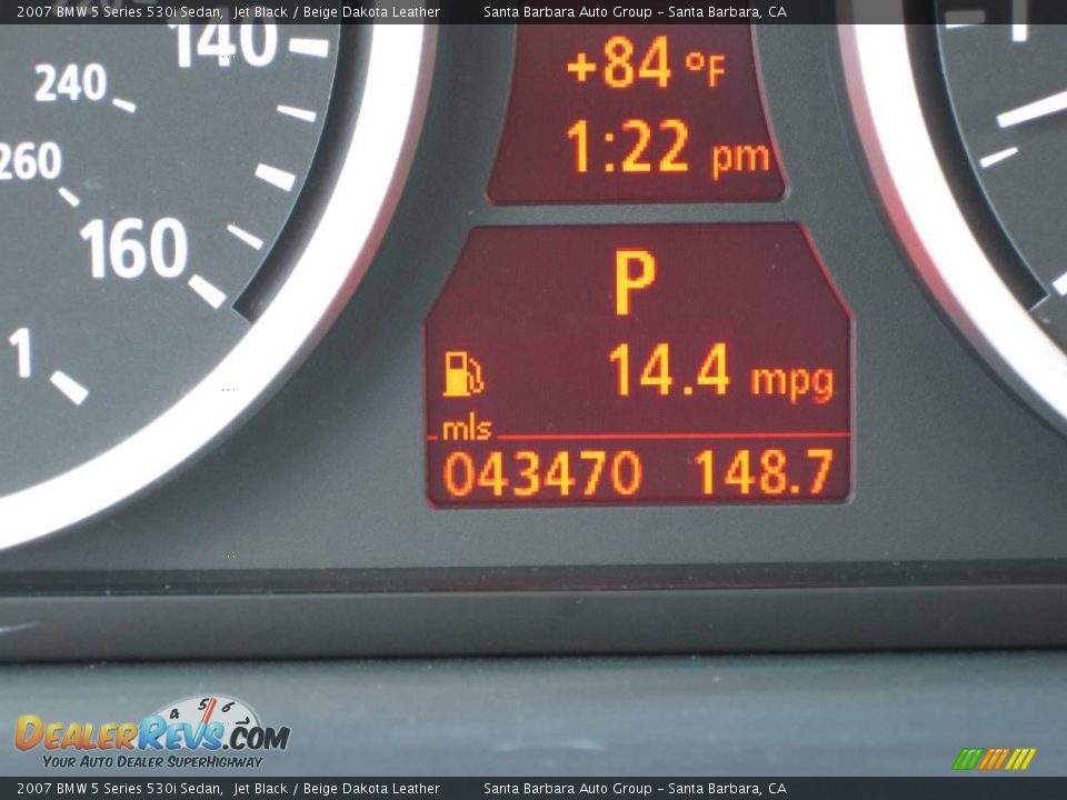 2007 BMW 5 Series 530i Sedan Jet Black / Beige Dakota Leather Photo #20