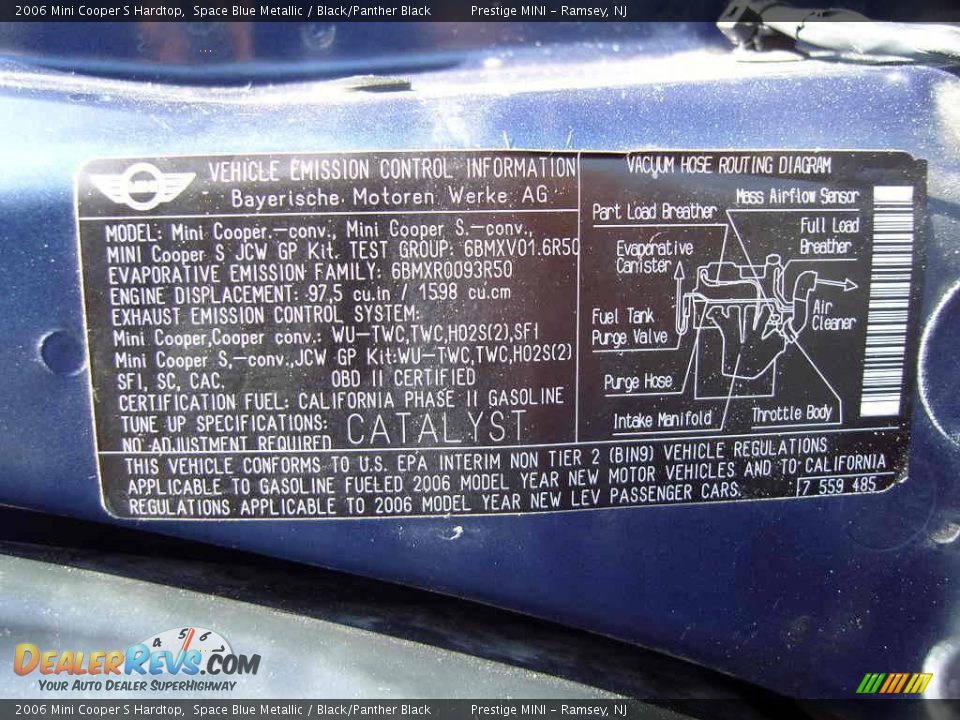 2006 Mini Cooper S Hardtop Space Blue Metallic / Black/Panther Black Photo #4