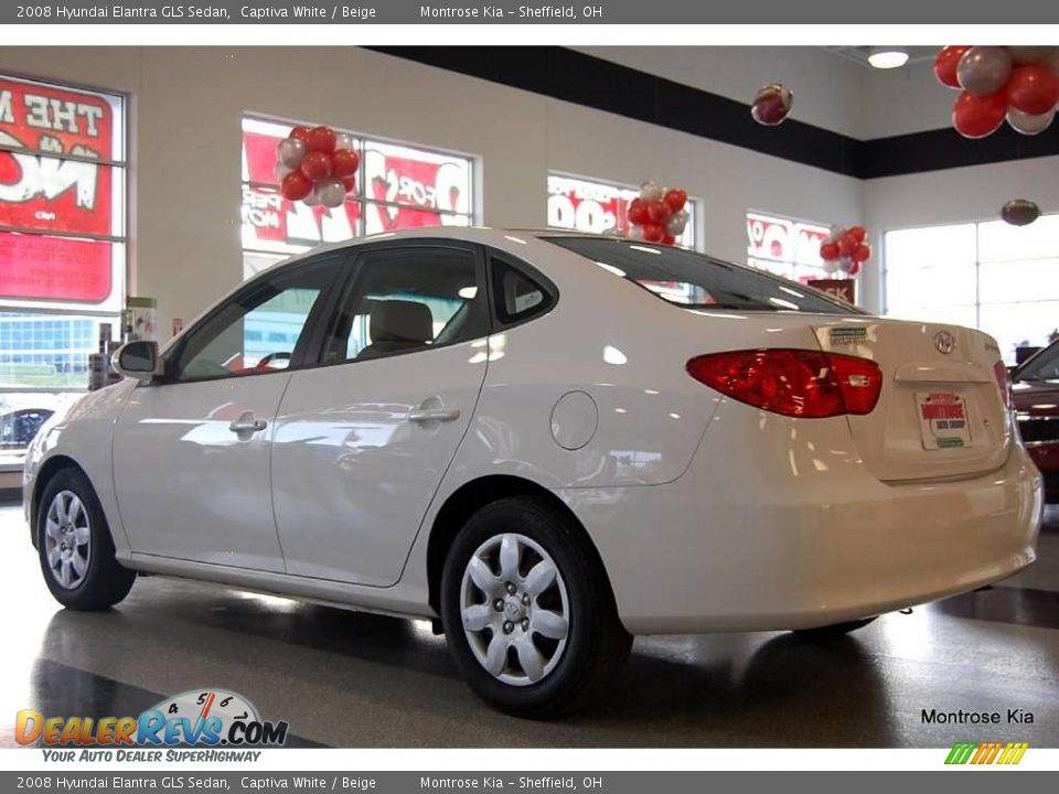 2008 Hyundai Elantra GLS Sedan Captiva White / Beige Photo #4