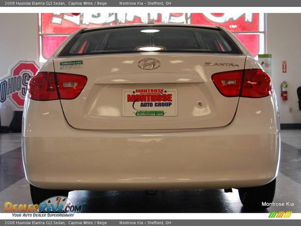 2008 Hyundai Elantra GLS Sedan Captiva White / Beige Photo #6