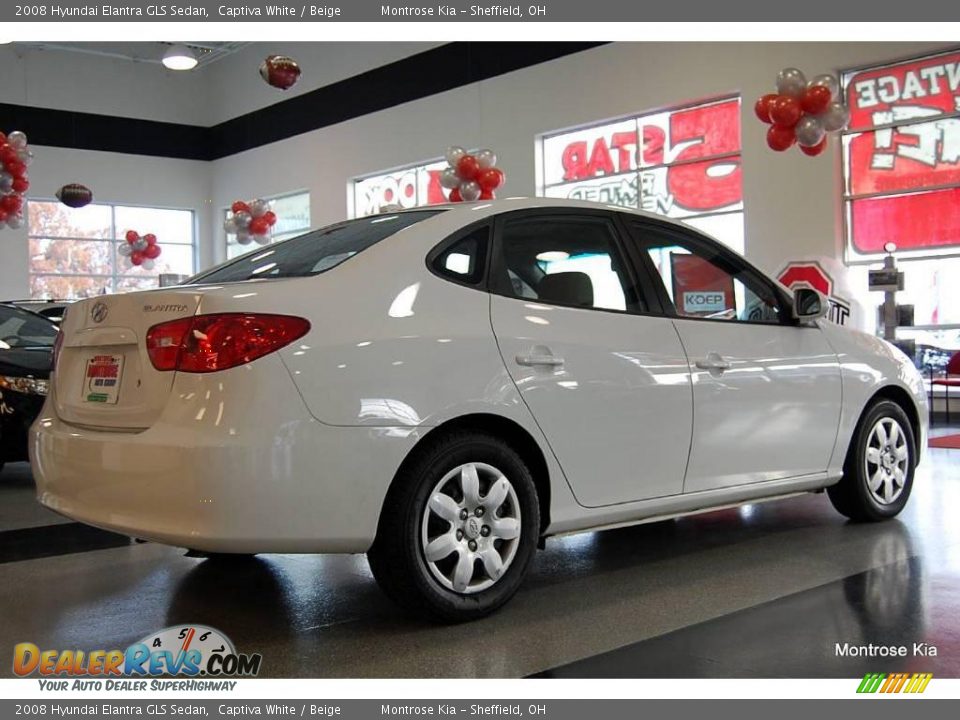 2008 Hyundai Elantra GLS Sedan Captiva White / Beige Photo #7