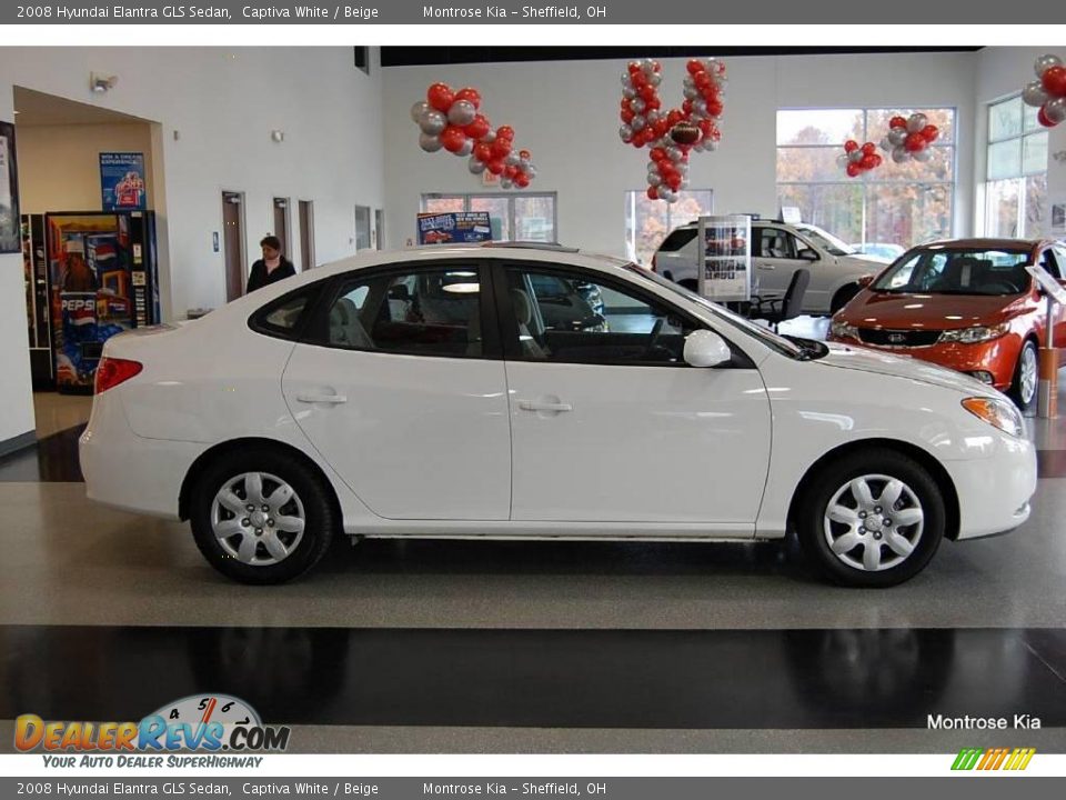 2008 Hyundai Elantra GLS Sedan Captiva White / Beige Photo #8