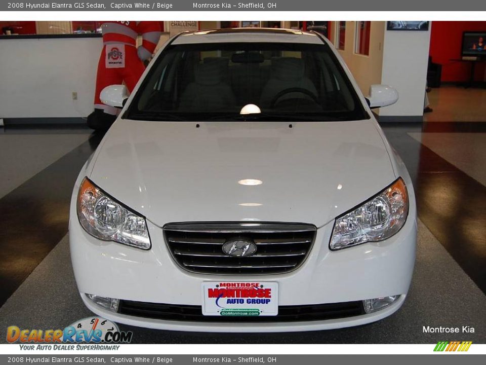 2008 Hyundai Elantra GLS Sedan Captiva White / Beige Photo #10