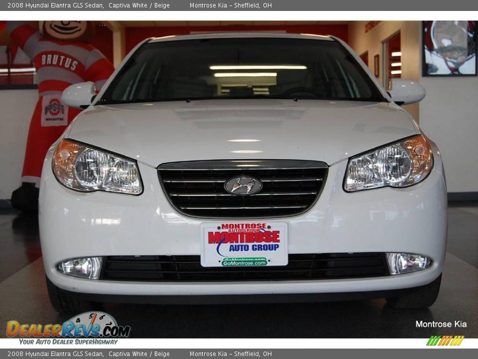 2008 Hyundai Elantra GLS Sedan Captiva White / Beige Photo #11