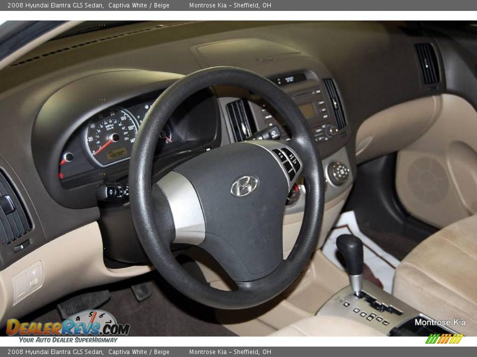2008 Hyundai Elantra GLS Sedan Captiva White / Beige Photo #12