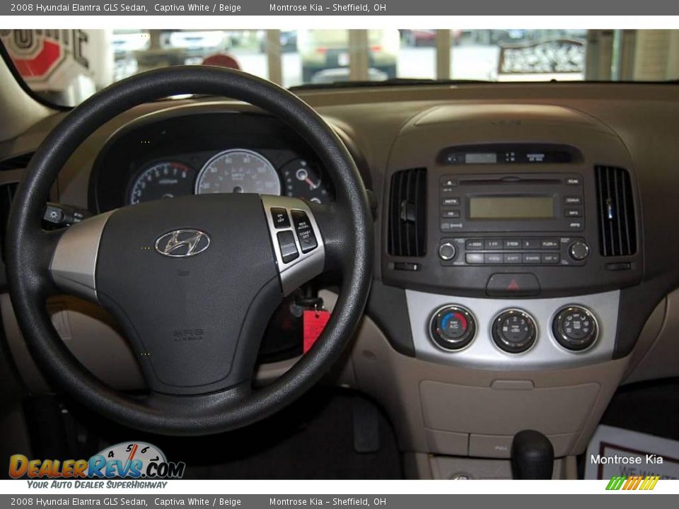 2008 Hyundai Elantra GLS Sedan Captiva White / Beige Photo #13