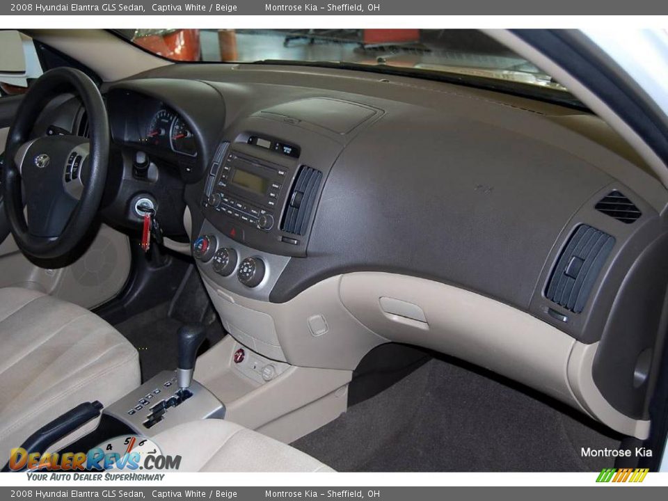 2008 Hyundai Elantra GLS Sedan Captiva White / Beige Photo #14