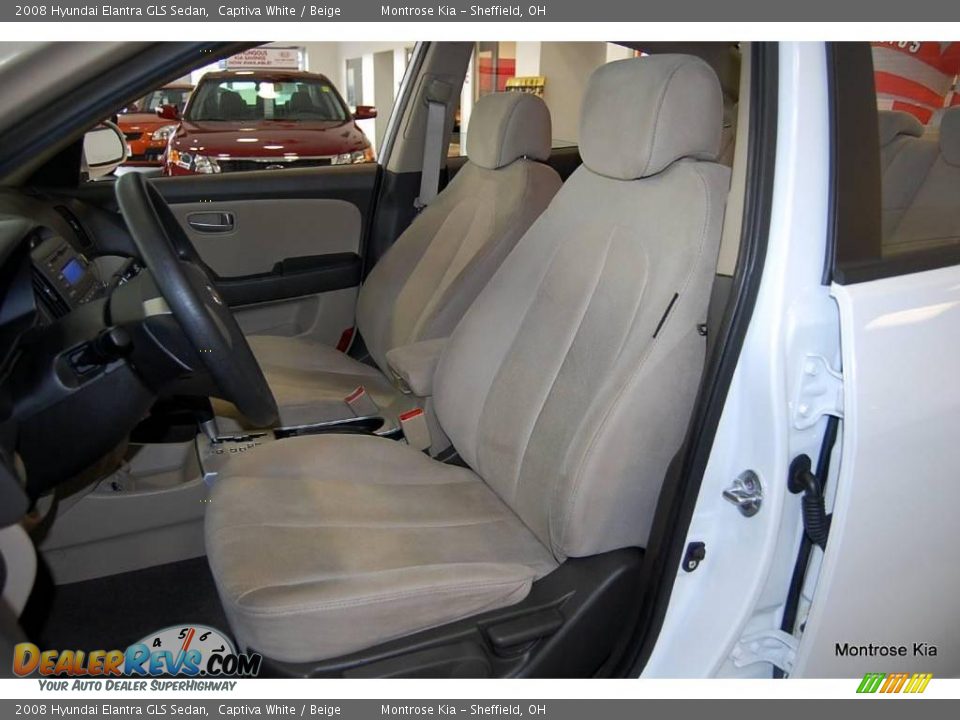 2008 Hyundai Elantra GLS Sedan Captiva White / Beige Photo #15