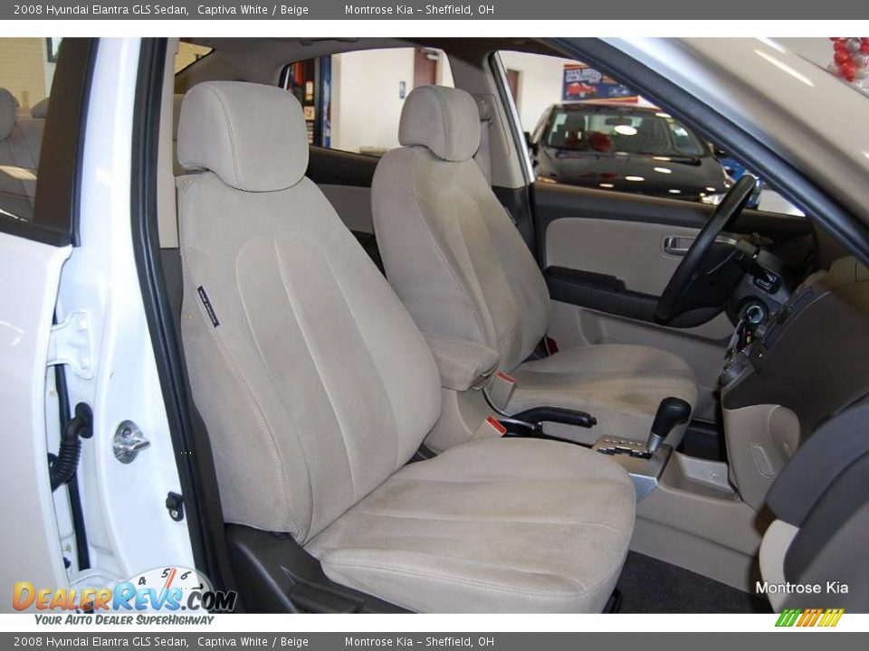 2008 Hyundai Elantra GLS Sedan Captiva White / Beige Photo #20