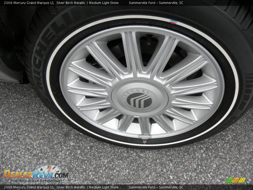 2009 Mercury Grand Marquis LS Silver Birch Metallic / Medium Light Stone Photo #16