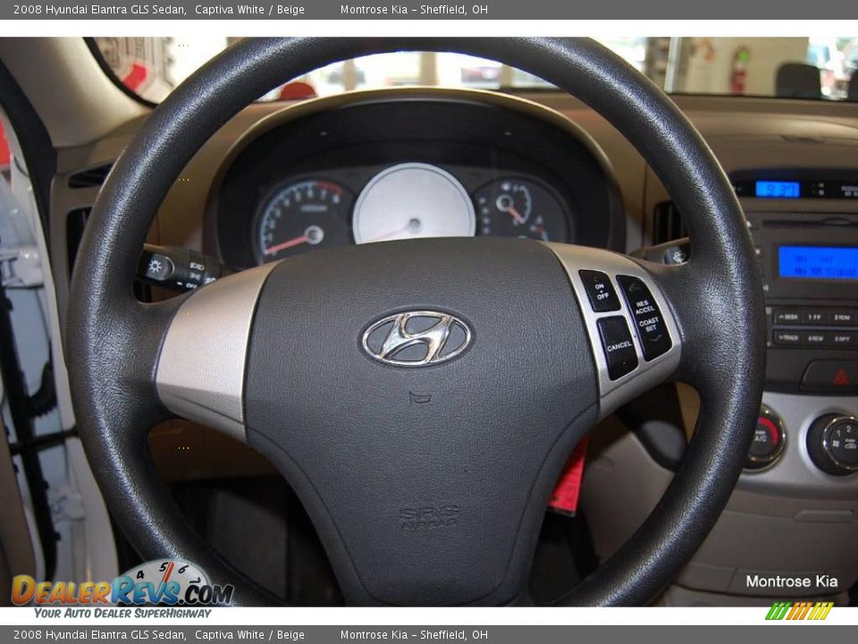 2008 Hyundai Elantra GLS Sedan Captiva White / Beige Photo #29