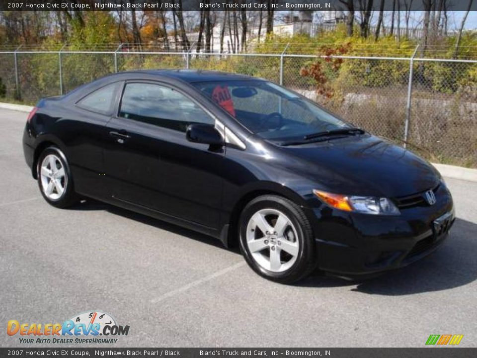 2007 Honda Civic EX Coupe Nighthawk Black Pearl / Black Photo #11