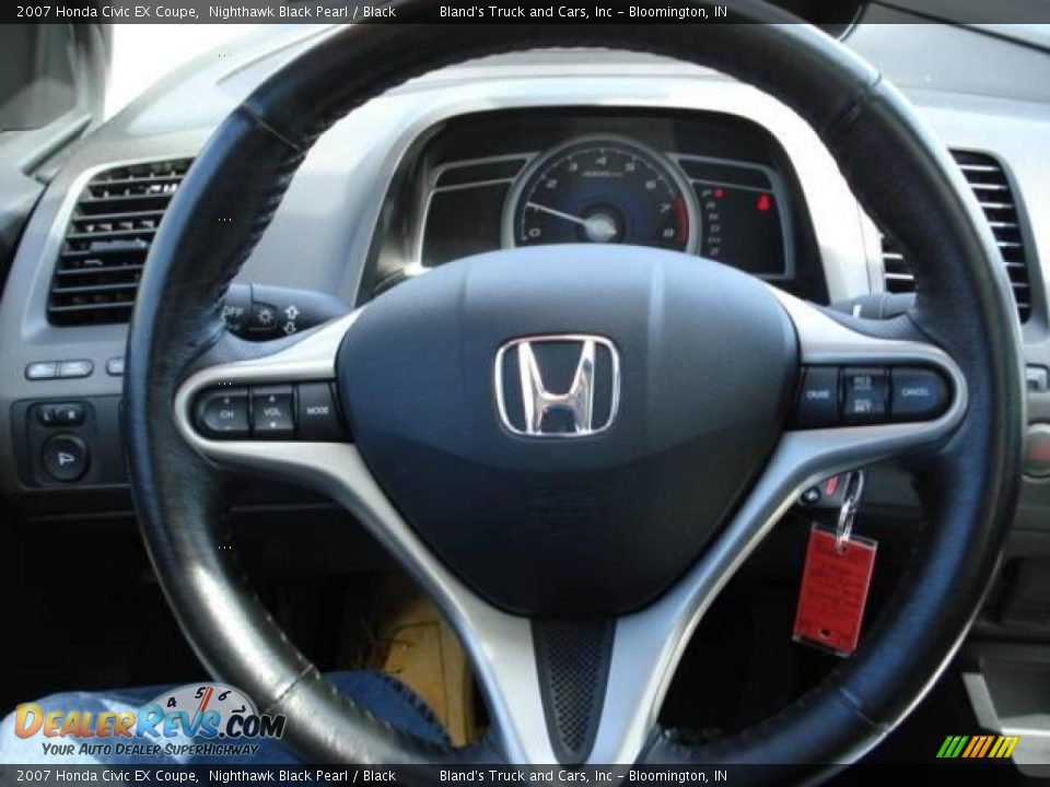 2007 Honda Civic EX Coupe Nighthawk Black Pearl / Black Photo #14