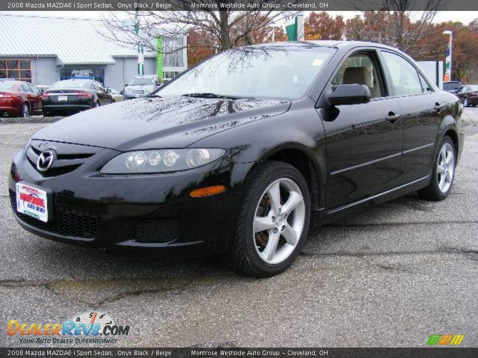 2008 Mazda MAZDA6 i Sport Sedan Onyx Black / Beige Photo #1