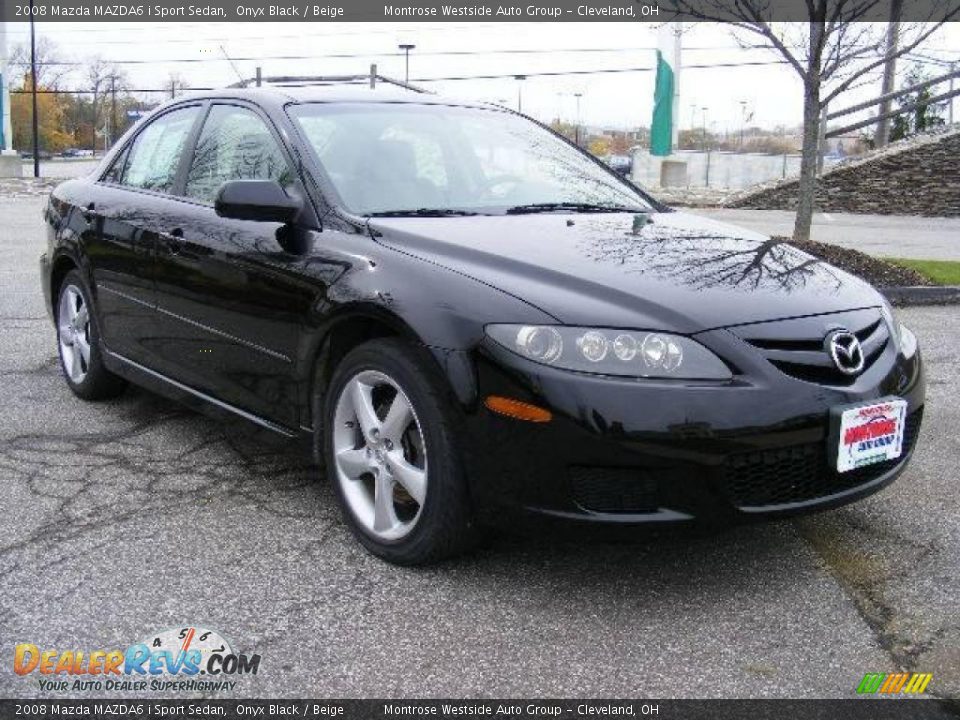 2008 Mazda MAZDA6 i Sport Sedan Onyx Black / Beige Photo #7