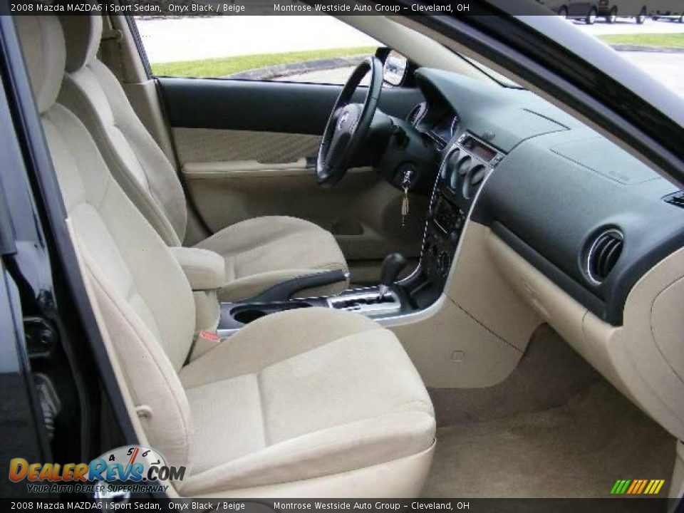 2008 Mazda MAZDA6 i Sport Sedan Onyx Black / Beige Photo #13