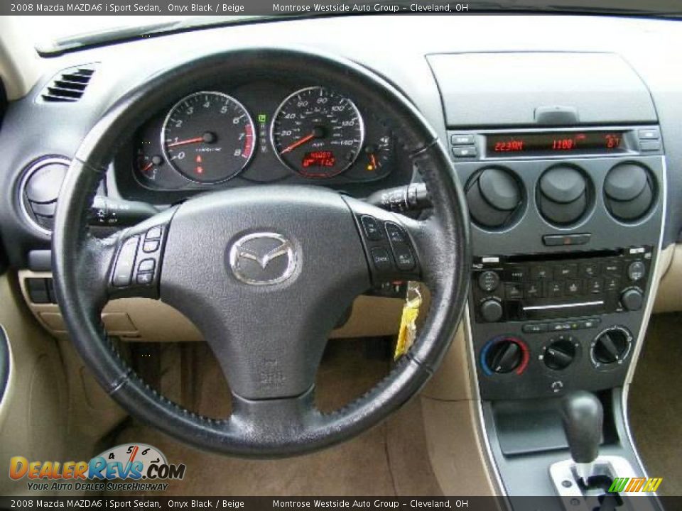 2008 Mazda MAZDA6 i Sport Sedan Onyx Black / Beige Photo #15