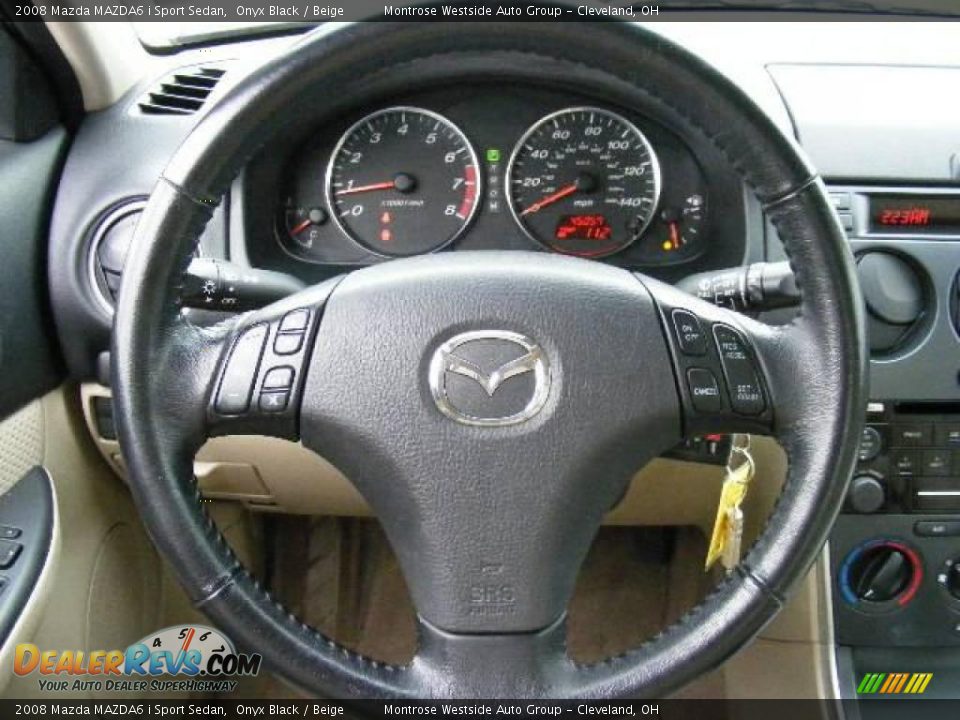 2008 Mazda MAZDA6 i Sport Sedan Onyx Black / Beige Photo #16
