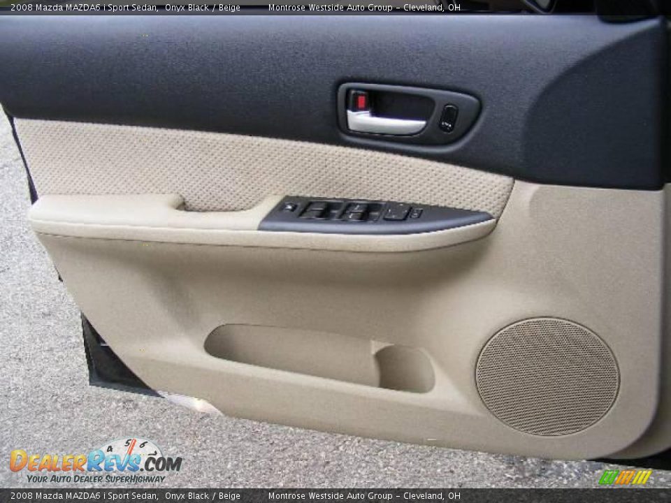 2008 Mazda MAZDA6 i Sport Sedan Onyx Black / Beige Photo #25