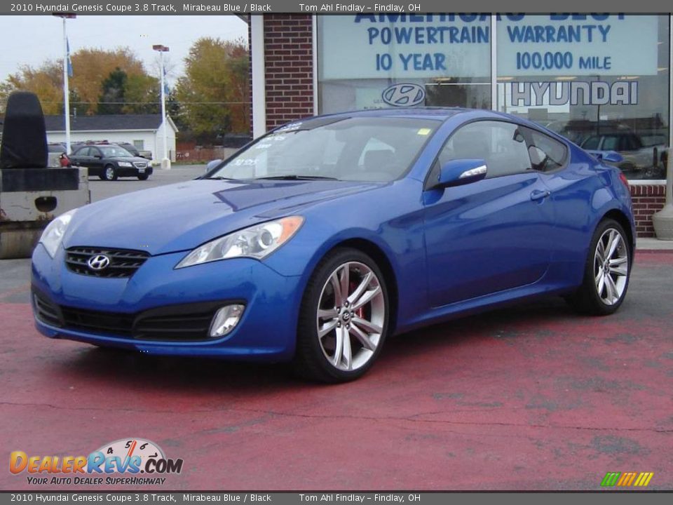 2010 Hyundai Genesis Coupe 3.8 Track Mirabeau Blue / Black Photo #1