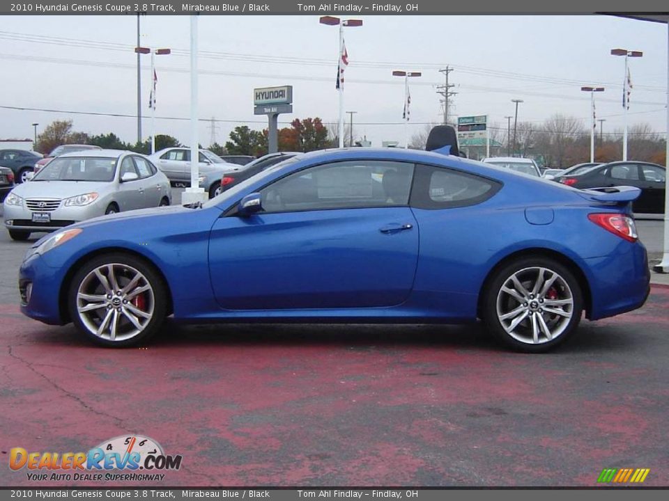 2010 Hyundai Genesis Coupe 3.8 Track Mirabeau Blue / Black Photo #2