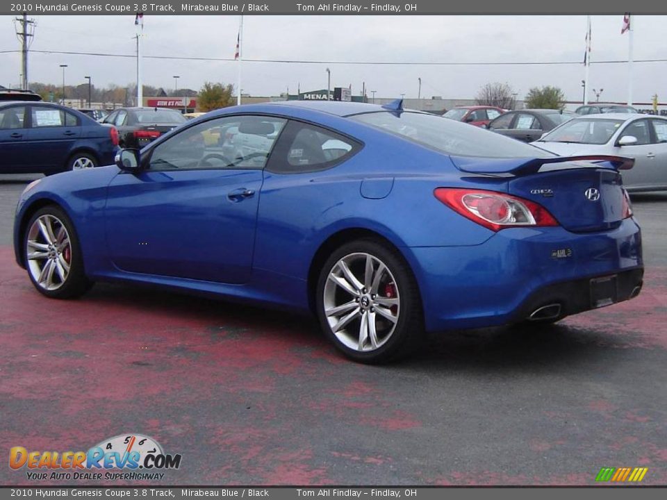 2010 Hyundai Genesis Coupe 3.8 Track Mirabeau Blue / Black Photo #3