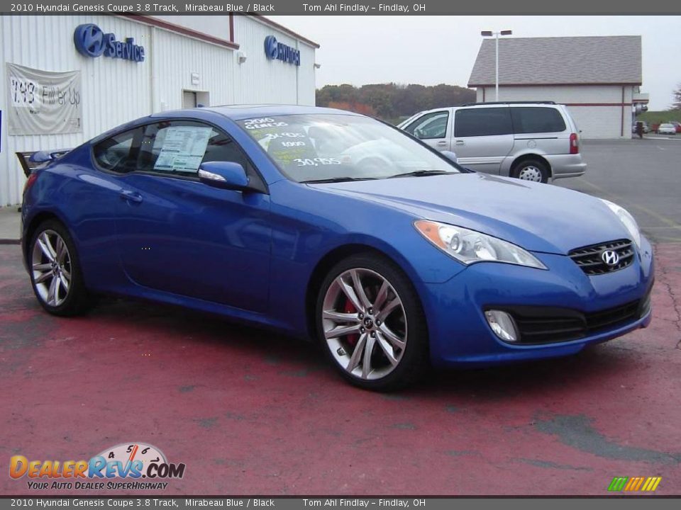 2010 Hyundai Genesis Coupe 3.8 Track Mirabeau Blue / Black Photo #7