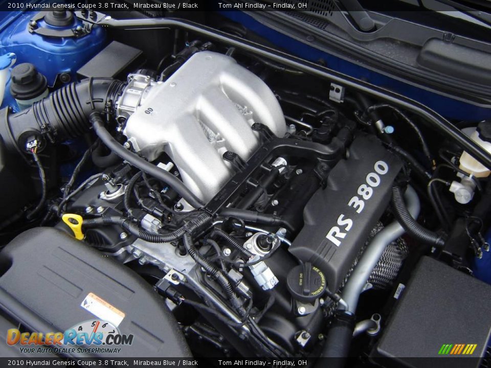 2010 Hyundai Genesis Coupe 3.8 Track Mirabeau Blue / Black Photo #14