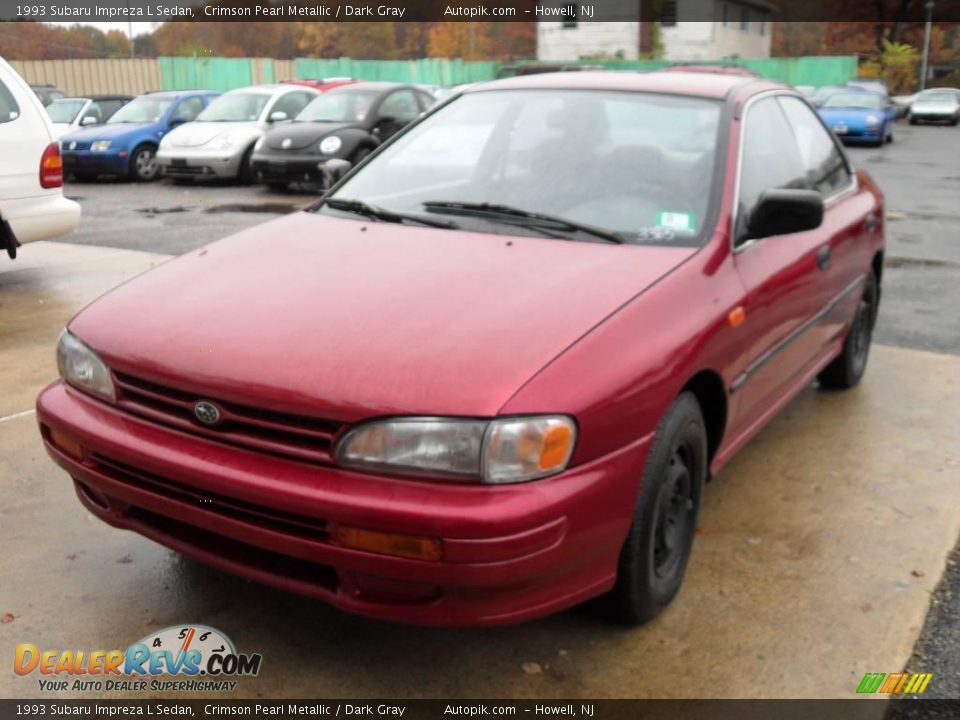 1993 Subaru Impreza L Sedan Crimson Pearl Metallic / Dark Gray Photo #2