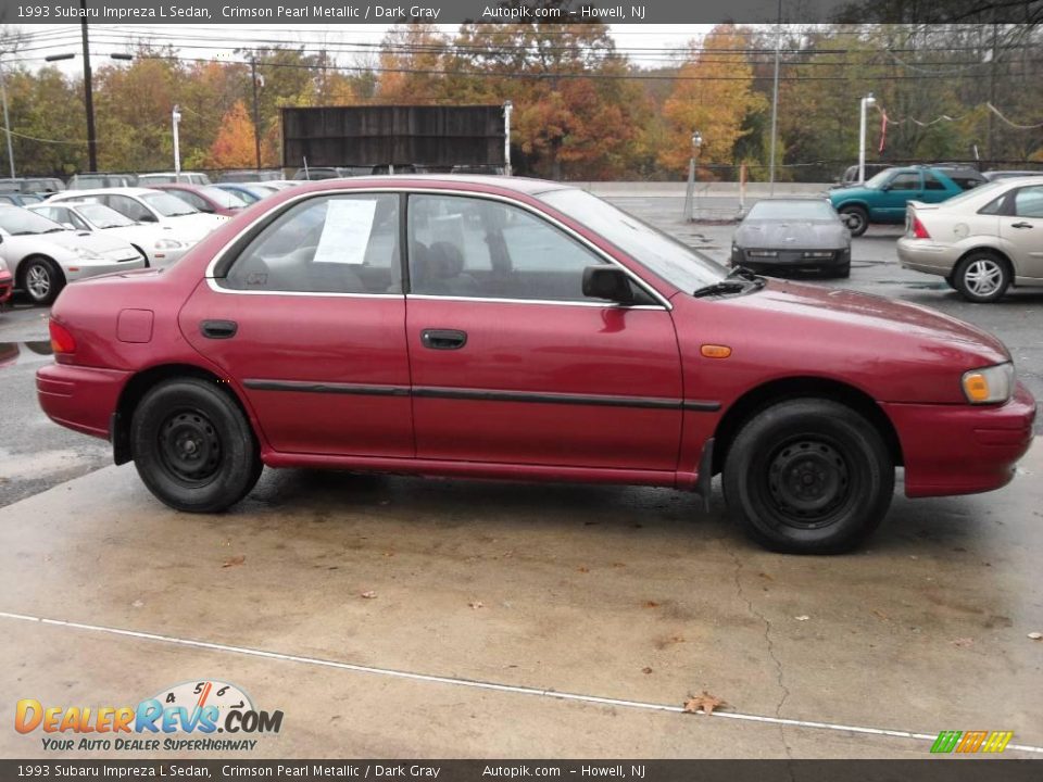 1993 Subaru Impreza L Sedan Crimson Pearl Metallic / Dark Gray Photo #4
