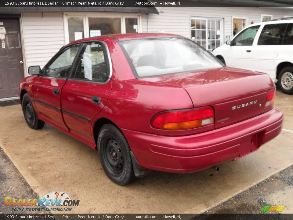 1993 Subaru Impreza L Sedan Crimson Pearl Metallic / Dark Gray Photo #7