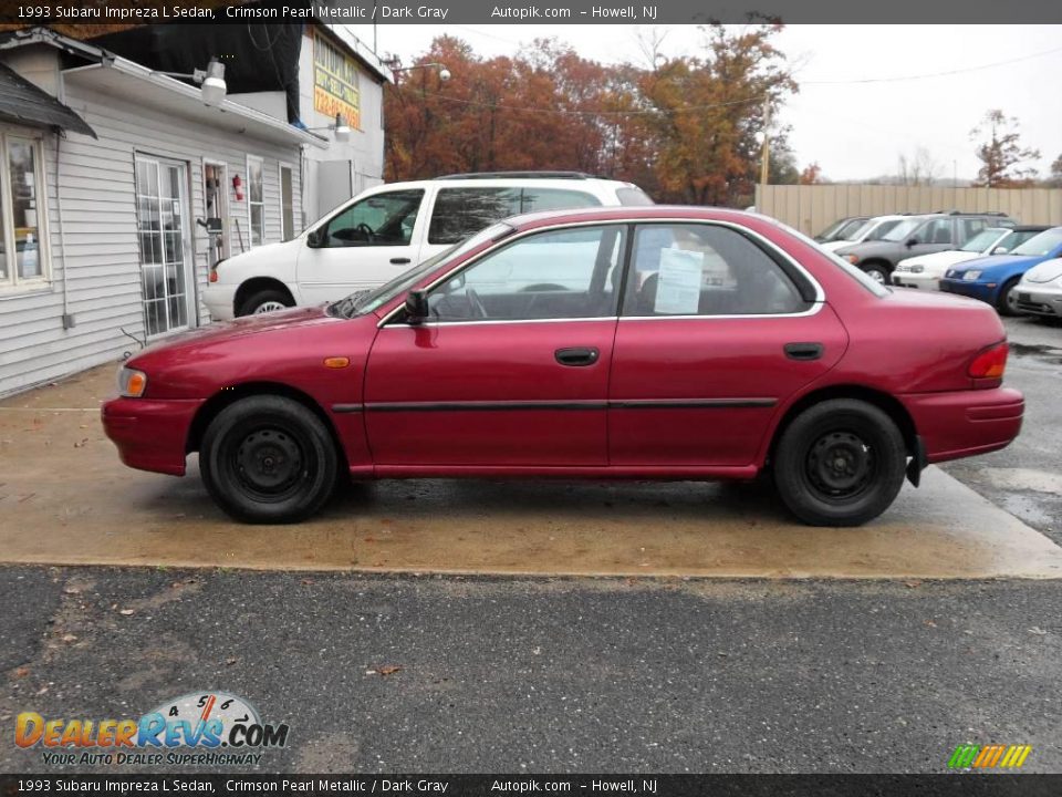 1993 Subaru Impreza L Sedan Crimson Pearl Metallic / Dark Gray Photo #8