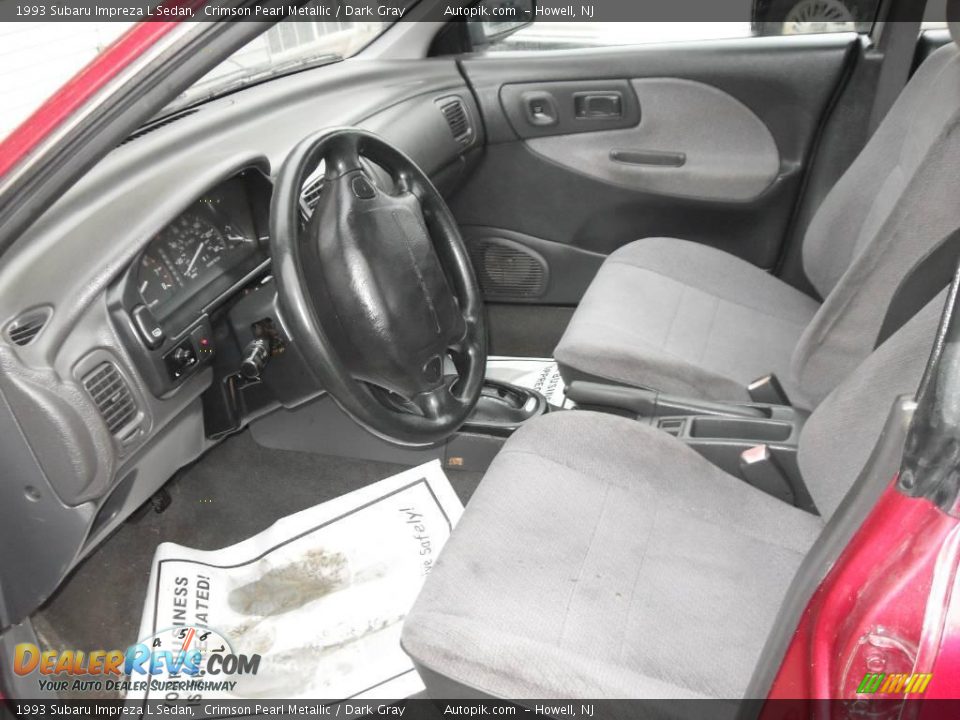 1993 Subaru Impreza L Sedan Crimson Pearl Metallic / Dark Gray Photo #9