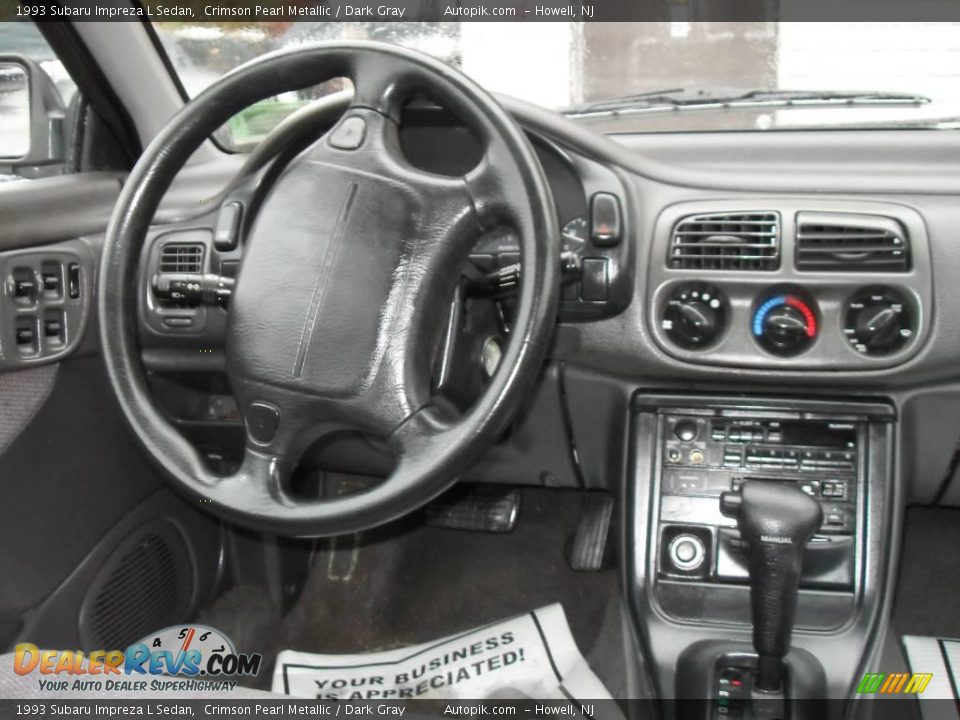 1993 Subaru Impreza L Sedan Crimson Pearl Metallic / Dark Gray Photo #12