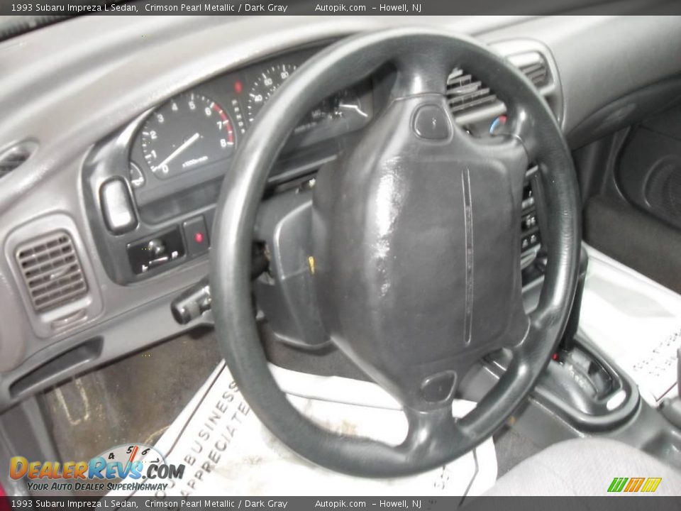1993 Subaru Impreza L Sedan Crimson Pearl Metallic / Dark Gray Photo #13