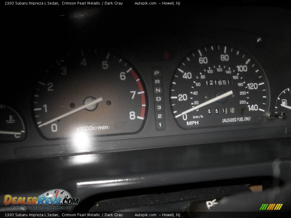1993 Subaru Impreza L Sedan Crimson Pearl Metallic / Dark Gray Photo #14