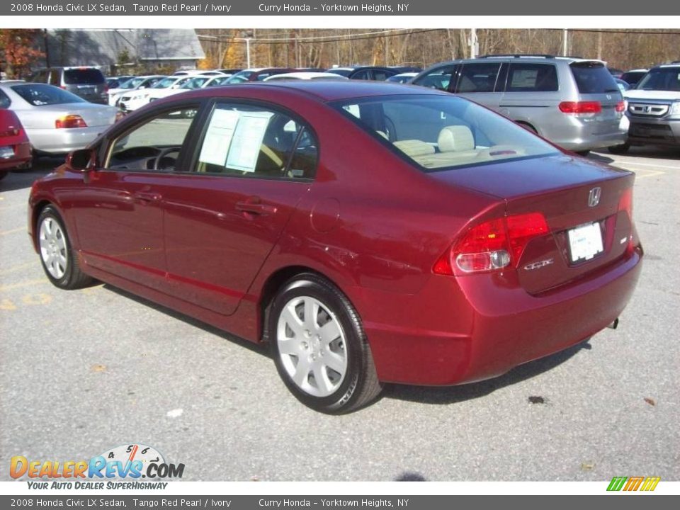 2008 Honda Civic LX Sedan Tango Red Pearl / Ivory Photo #2