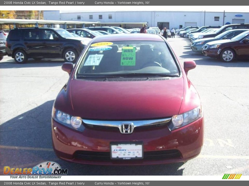 2008 Honda Civic LX Sedan Tango Red Pearl / Ivory Photo #3