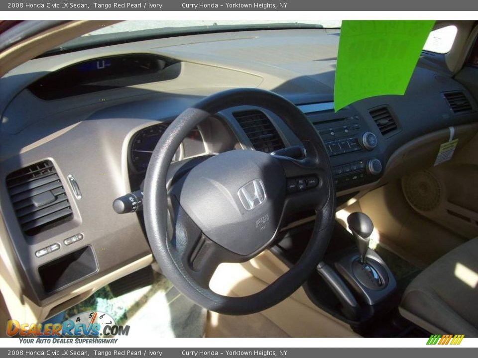 2008 Honda Civic LX Sedan Tango Red Pearl / Ivory Photo #6
