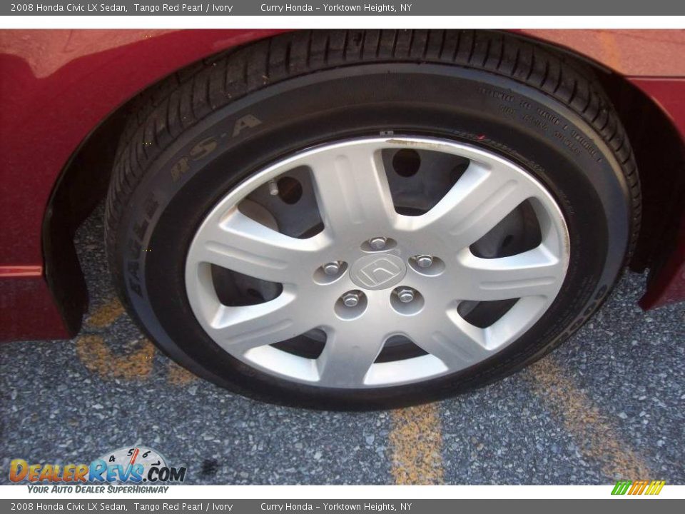 2008 Honda Civic LX Sedan Tango Red Pearl / Ivory Photo #11