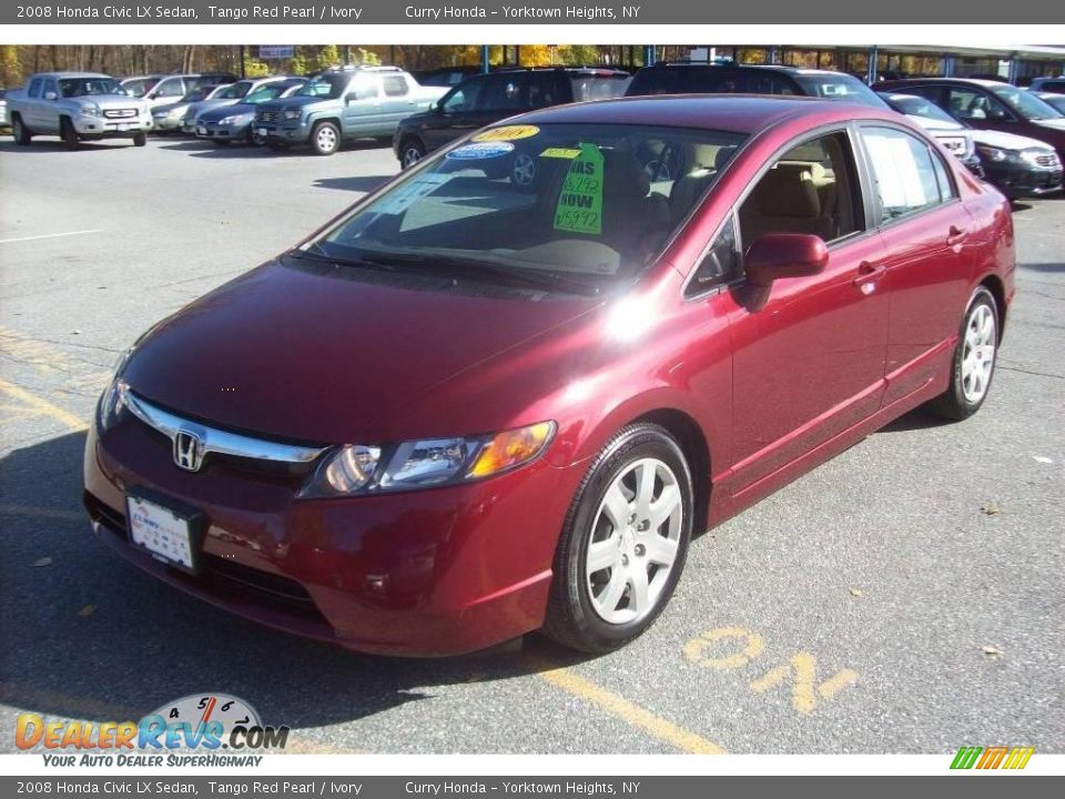 2008 Honda Civic LX Sedan Tango Red Pearl / Ivory Photo #21