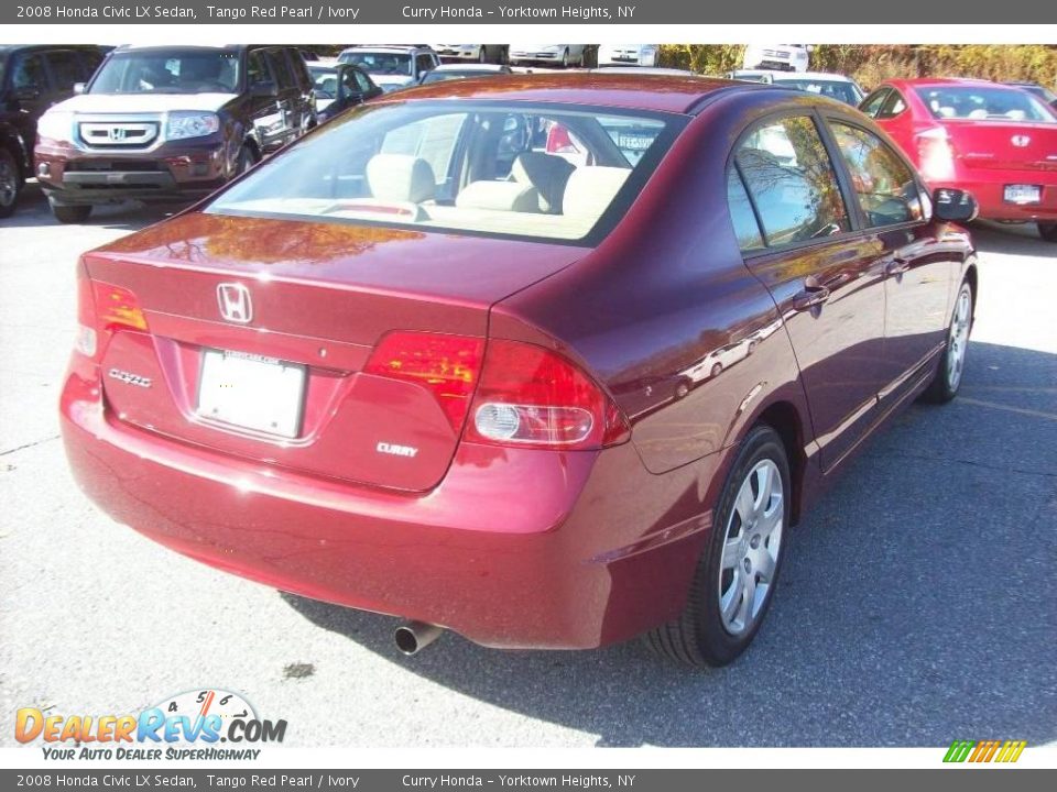 2008 Honda Civic LX Sedan Tango Red Pearl / Ivory Photo #22
